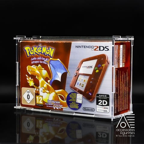 Boîte de protection pour console 2DS Pokémon bleu, rouge et jaune