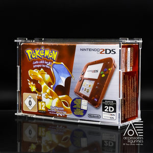Boîte de protection pour console 2DS Pokémon bleu, rouge et jaune