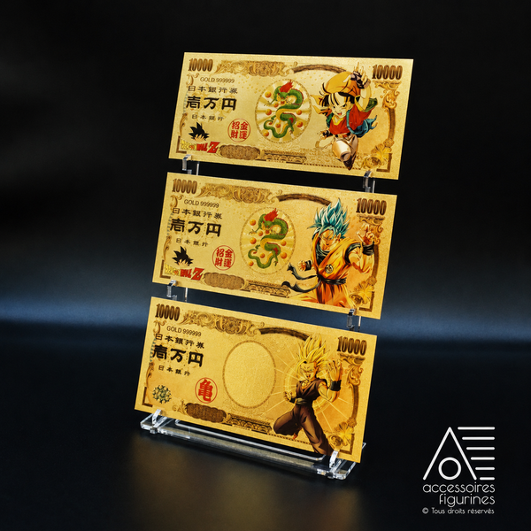 Support triple pour billets collector